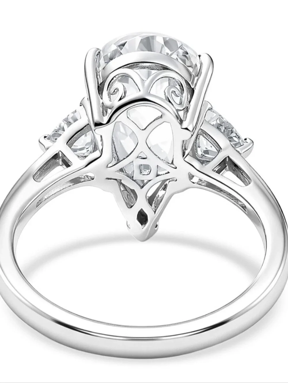 New In Box 6 5ct Genuine White Topaz Ring In Rhodium Over Sterling Silver 9